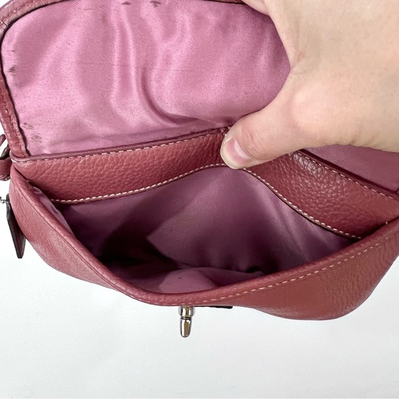 Coach Legacy Flap Mauve Dusty Rose Pebbled Leather Turnlock Wristlet Clutch Bag - Picture 11 of 11